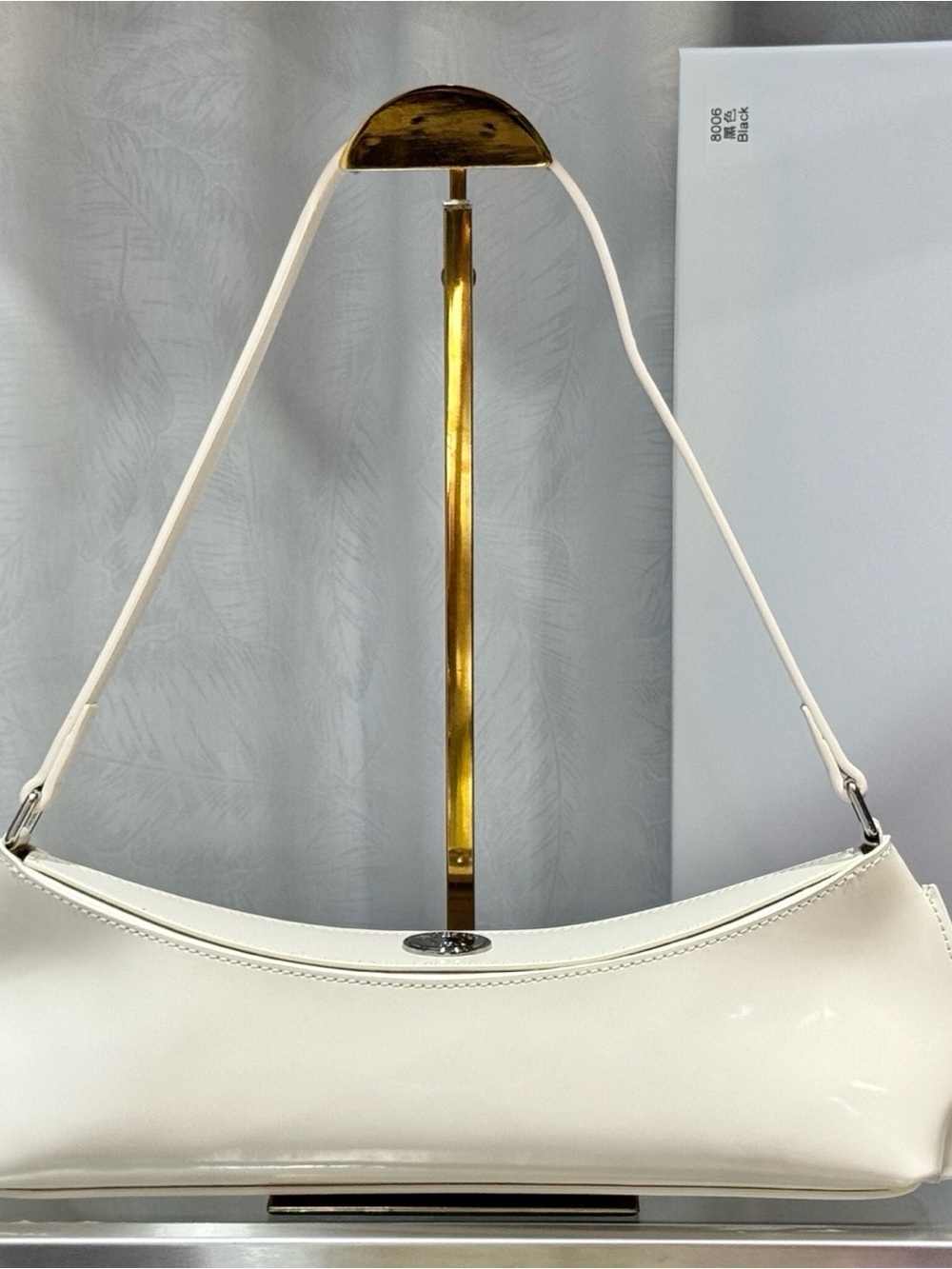 Jacquemus Cream Patent Leather Crossbody Bag